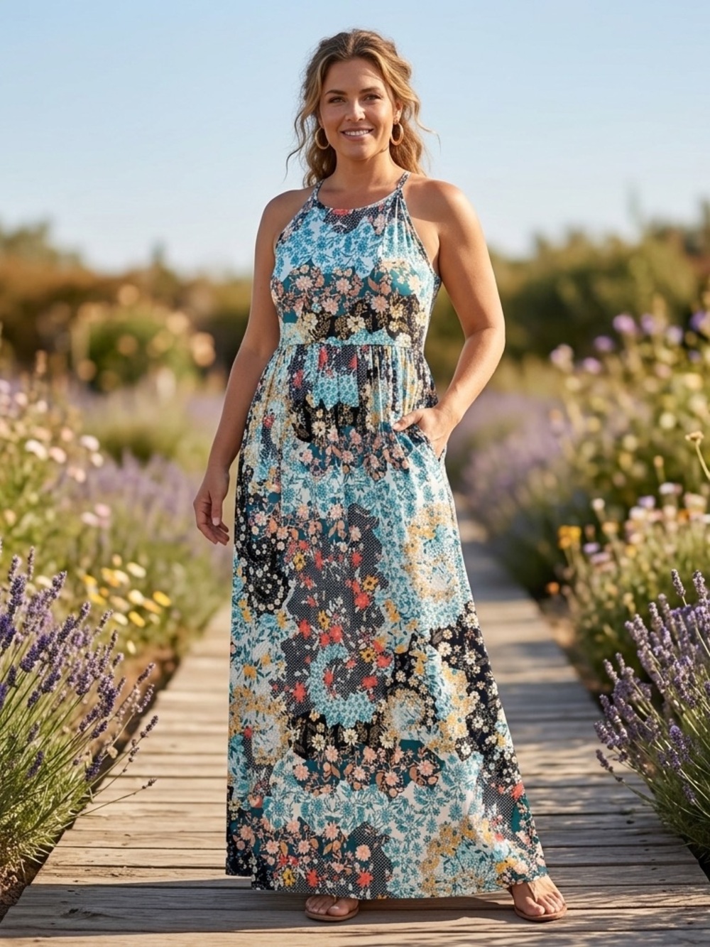 Annabelle Women’s Maxi Dress Sz Small Babydoll Floral Textured $5